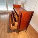 3-drawer chest of drawers in mahogany, black metal and gilded brass 1950 Vintage.