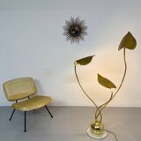 Rhubarb leaf floor lamp brass design Tomaso Barbi Italy an70