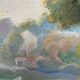 Painting dated 1916 "Coin de la Nièvre" by Louis Morel (1871-1954) + frame