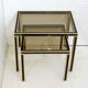Paire de tables gigognes noir & or 1970'