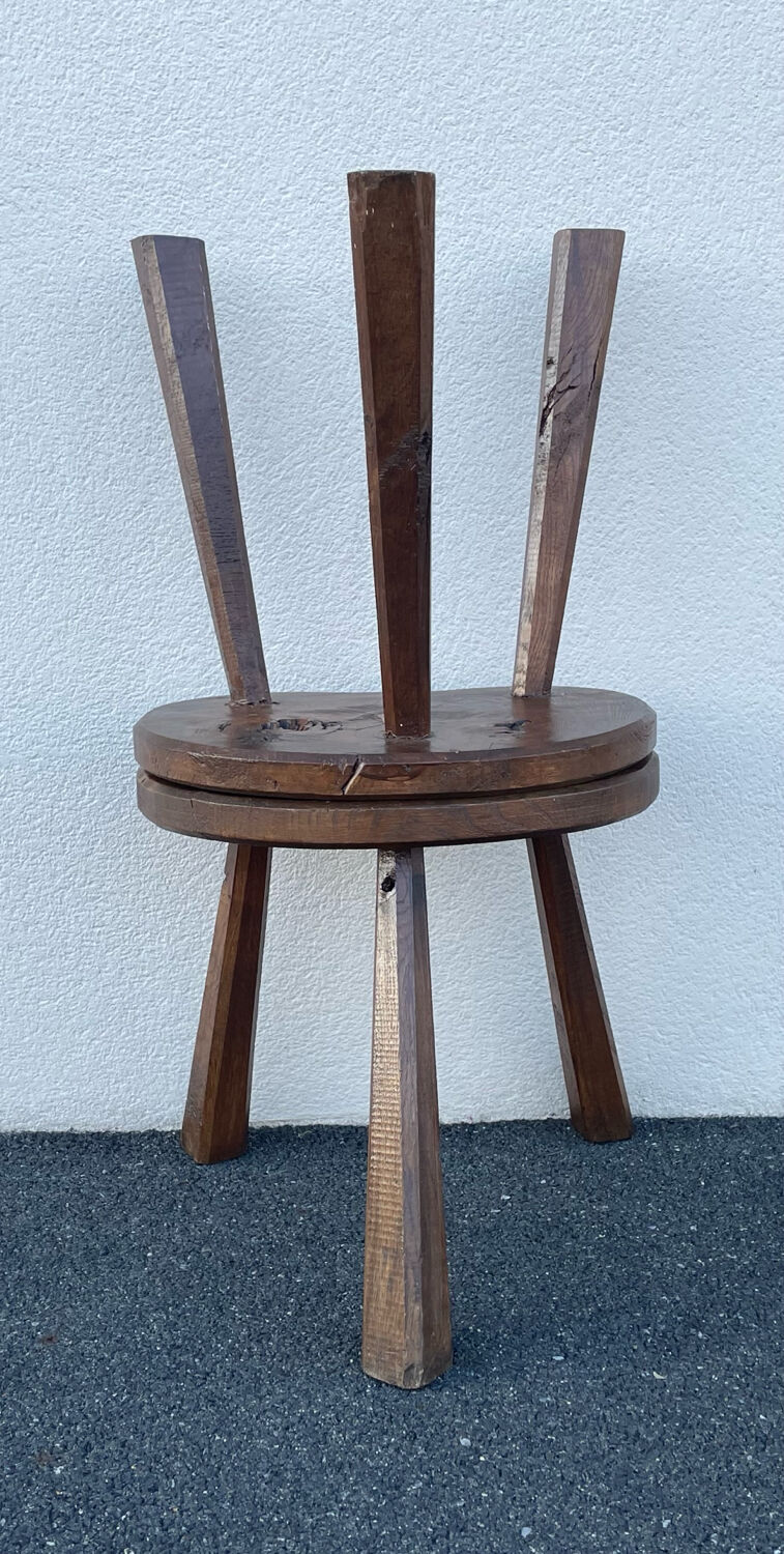 French brutalist tripod stool