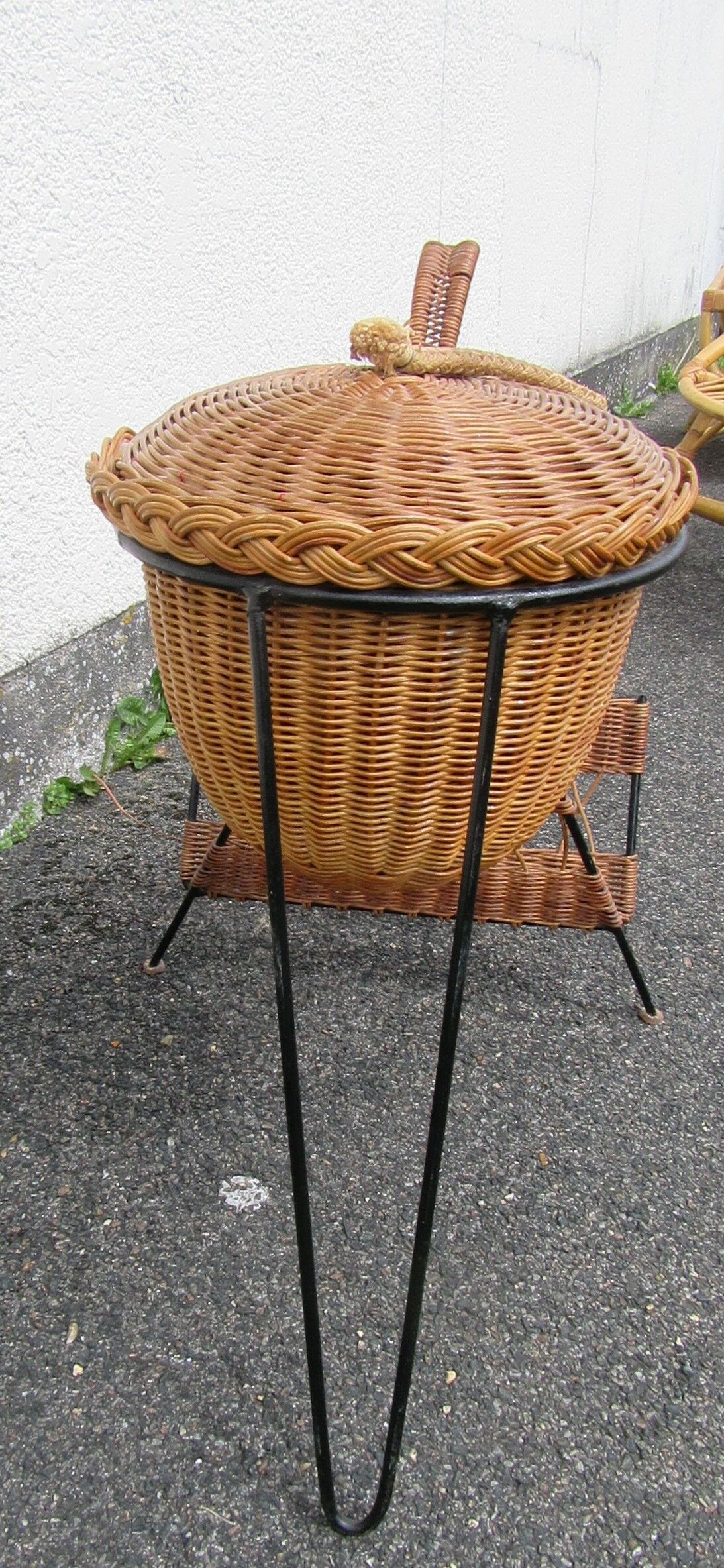 Panier à ouvrage en rotin