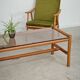 Table basse style chalet bois massif et verre  République Tchèque 1970