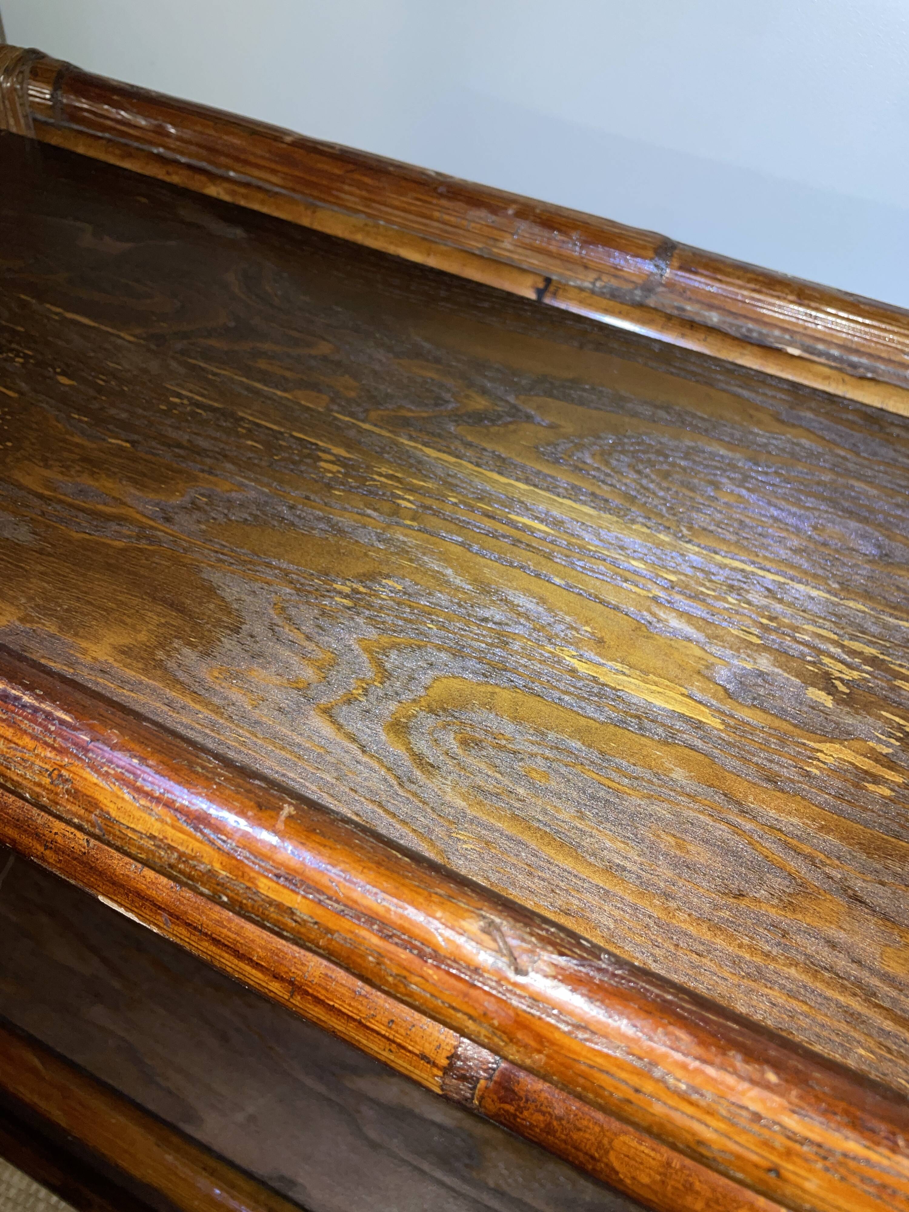 Vintage natural rattan shelf