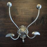 Cast iron and metal wall coat rack with hooks - Late 19th century