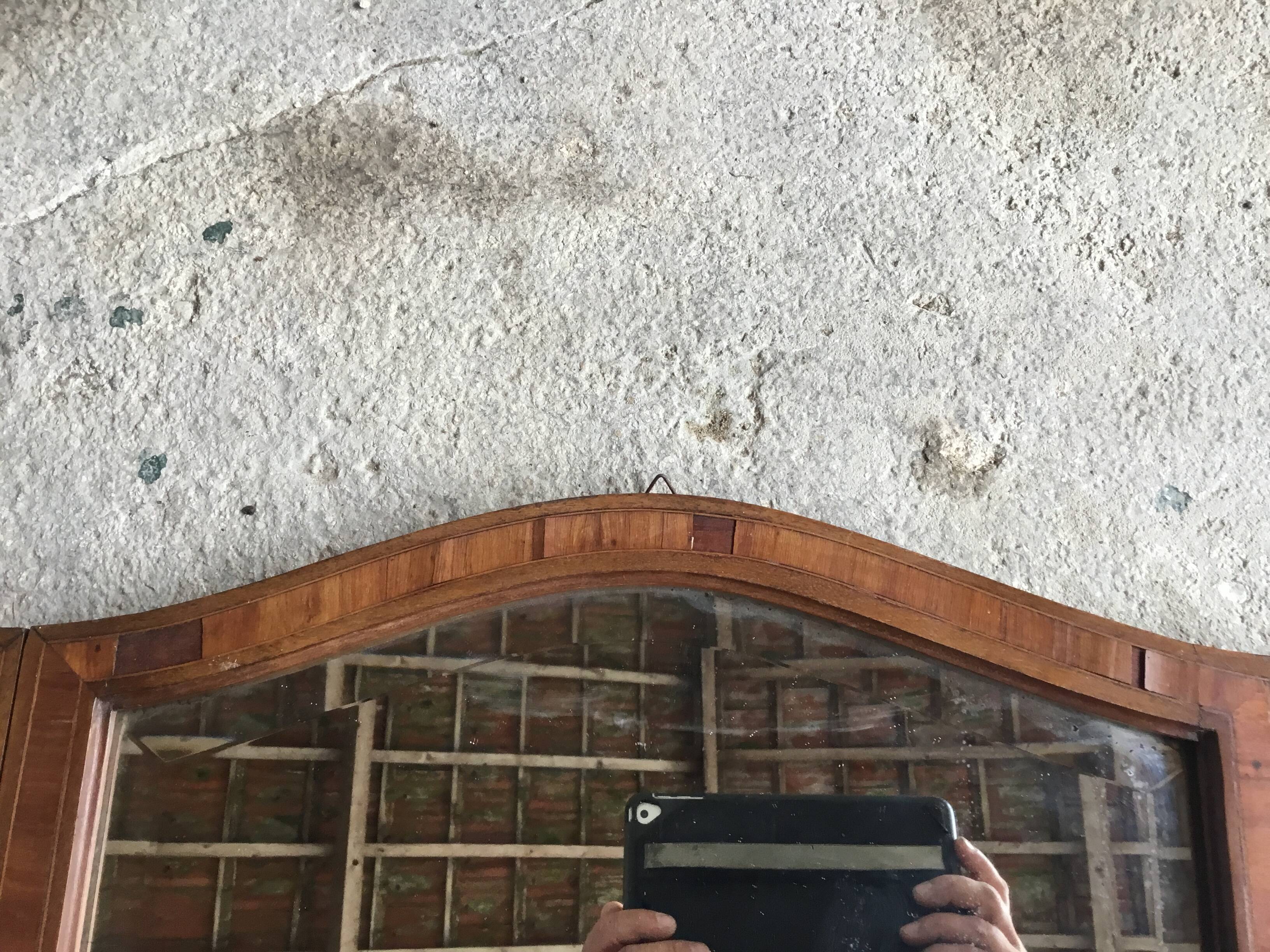 Art-deco wall triptych mirror - marquetry - early 20th century