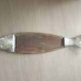 Wood/Silver Metal cutting board