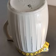 1 very large BFK (Boch Frères Keramis) Ambra 801 L jug. White, black lines and decorated band