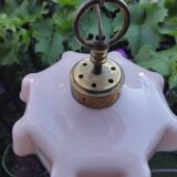 Pink opaline hanging lamp