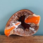 Flamed ceramic ashtray in Vallauris style from the 1970s.