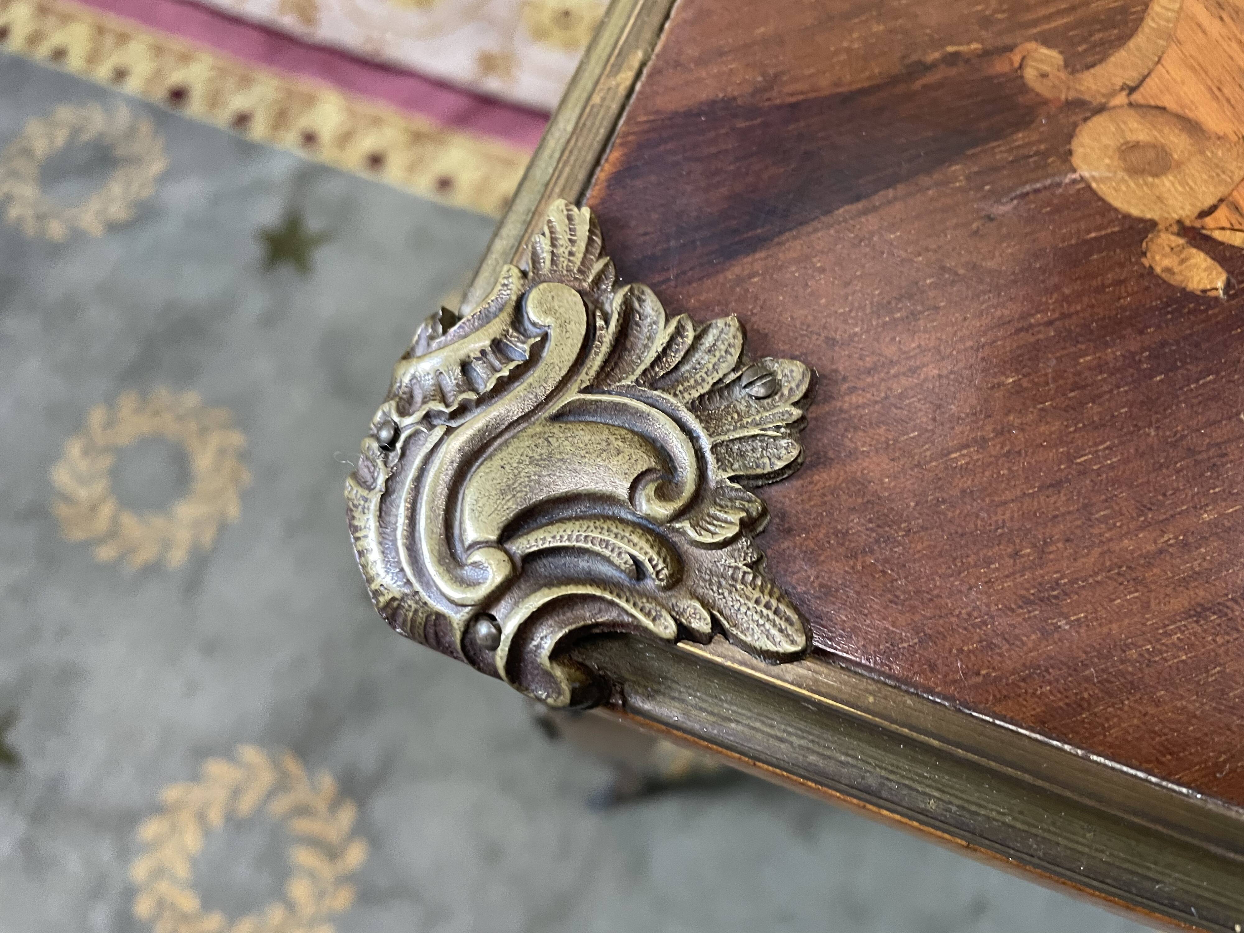 Louis XV style marquetry games table