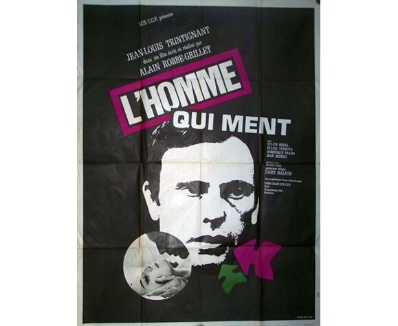 Alain Robbe-Grillet, poster 1968.L original movie ' man who lies, Jean  Louis Trintignant | Selency