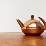 Metal and teak teapot from the mid-century, 1960s.