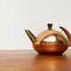 Metal and teak teapot from the mid-century, 1960s.
