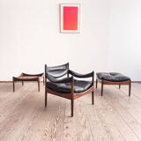 Ensemble danoise avec fauteuil, repose-pieds et table par Kristian Vedel