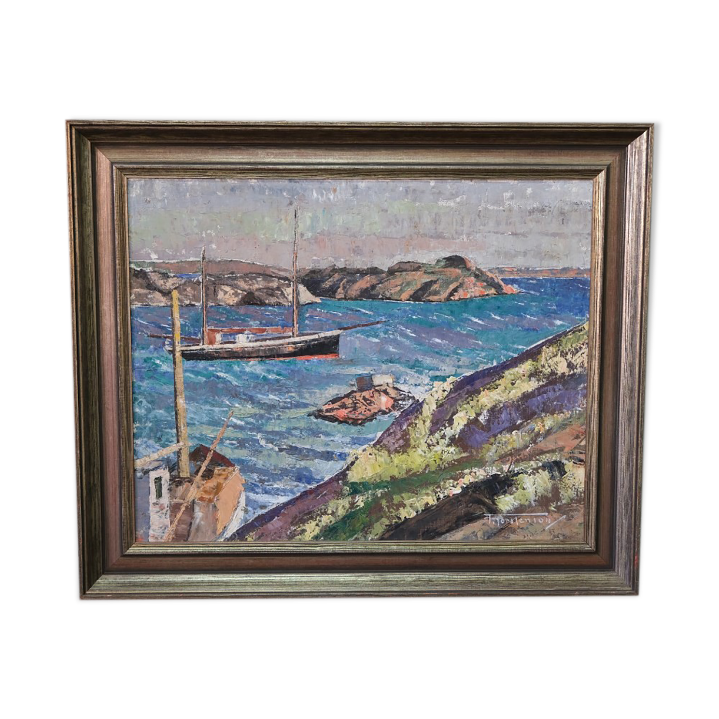 Torsten Torstenson (1901-1974), Swedish Modern Painting, 1950s, Oil on Canvas, Framed