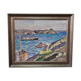 Torsten Torstenson 1901-1974 peinture moderne suédoise, années 1950, huile sur toile, encadré