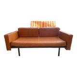 2-seater brown leather sofas from the 60s