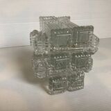 Ten old molded glass knife holders