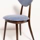 Chaise cœur en velours de coton bleu violet mid-century