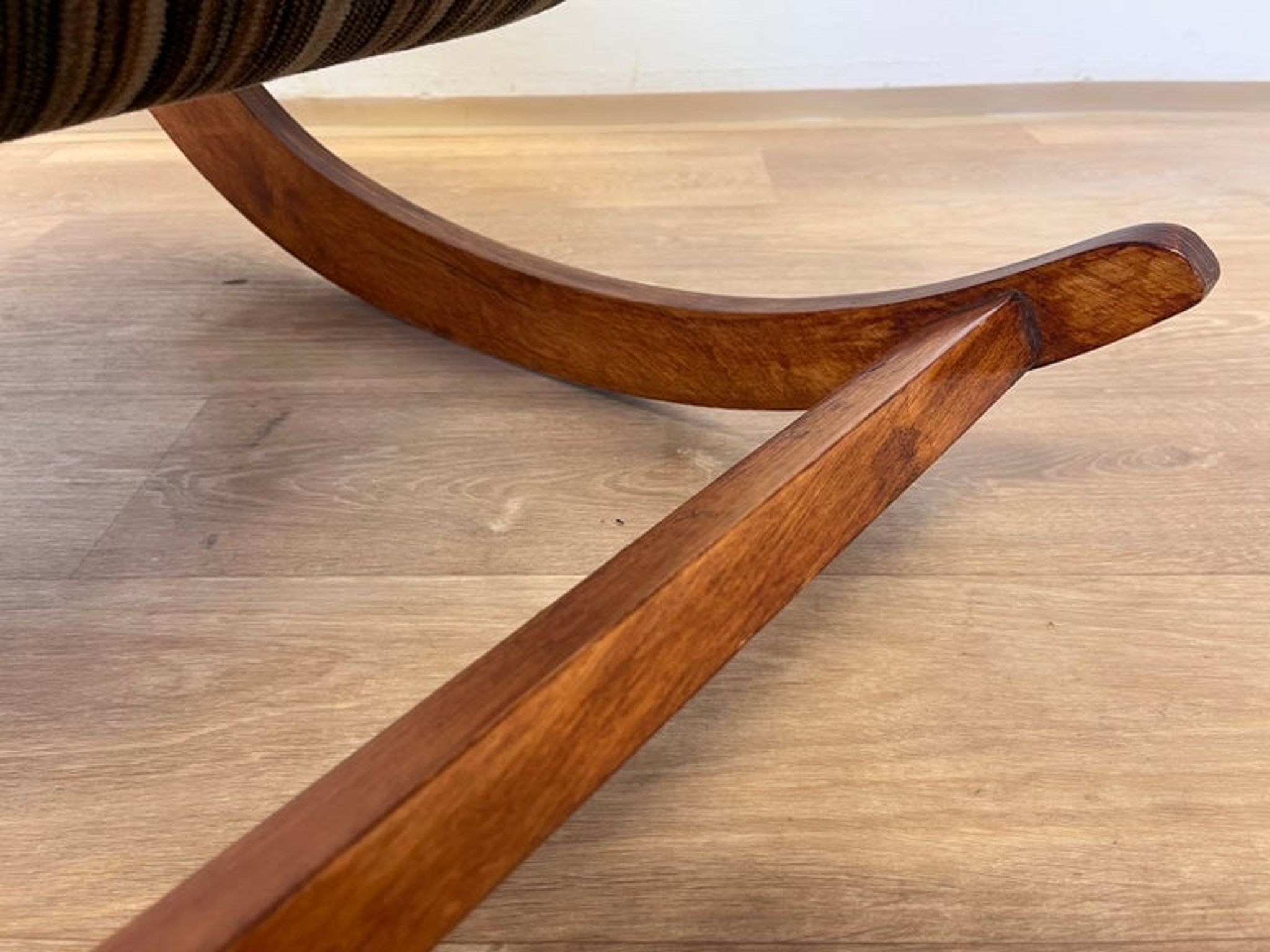 1940s rare design organic rocking chair - czechoslovakia