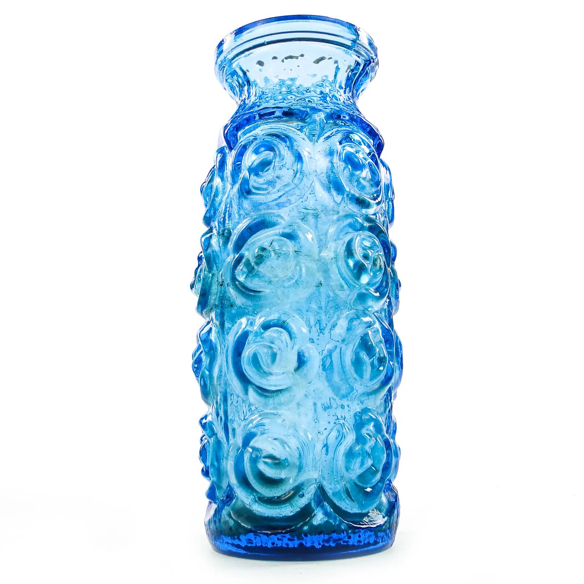 Roses vase mid-century modern, glass, Poland, 1970s