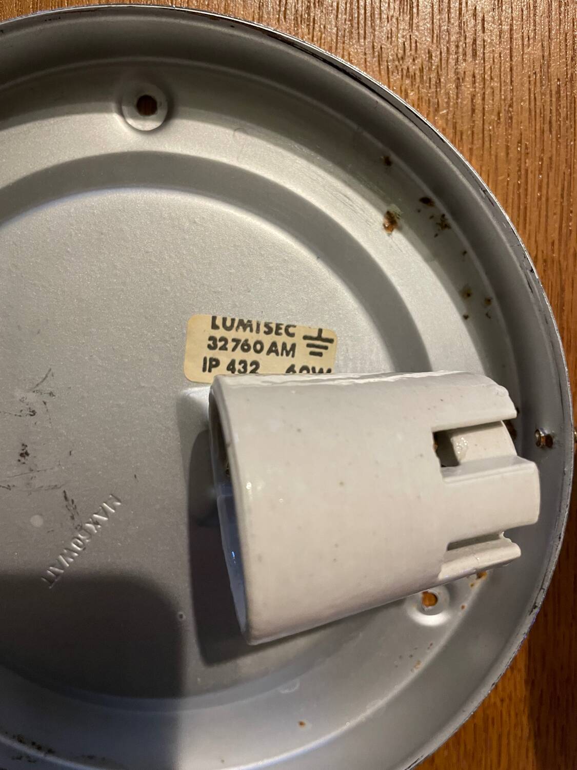 Art Deco pressed glass ceiling light Lumisec