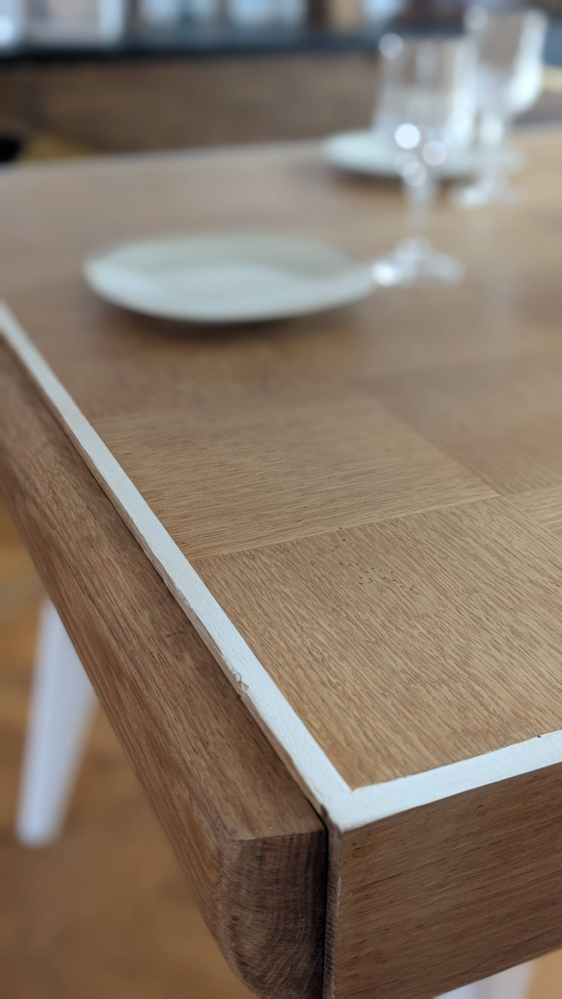 Checkerboard table oak