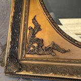 Golden wooden mirror 67 x 77 cm