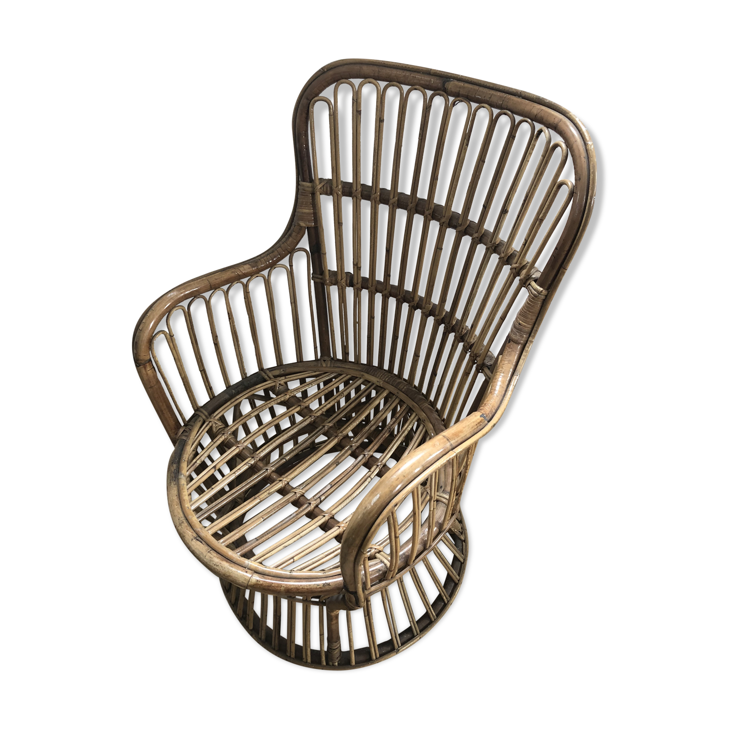50s rattan armchair