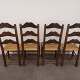 Straw brutalist chairs, set of 4