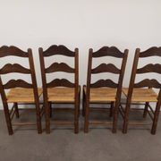 Straw brutalist chairs, set of 4