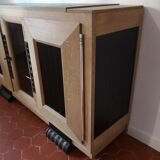 Enfilade 3 portes chêne sablé et chêne noirci année 40