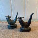 Anciens bougeoirs en bronze XIXeme