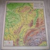 Vidal Wall School Map No.62 Eastern France Jura Basin de la Saone