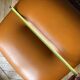 Pouf / Ottoman vintage cognac leather – 60s/70s modernist style