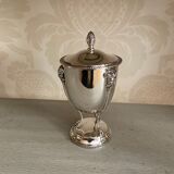 Silver metal sugar bowl on claws