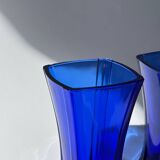 Vintage cobalt blue glass vases