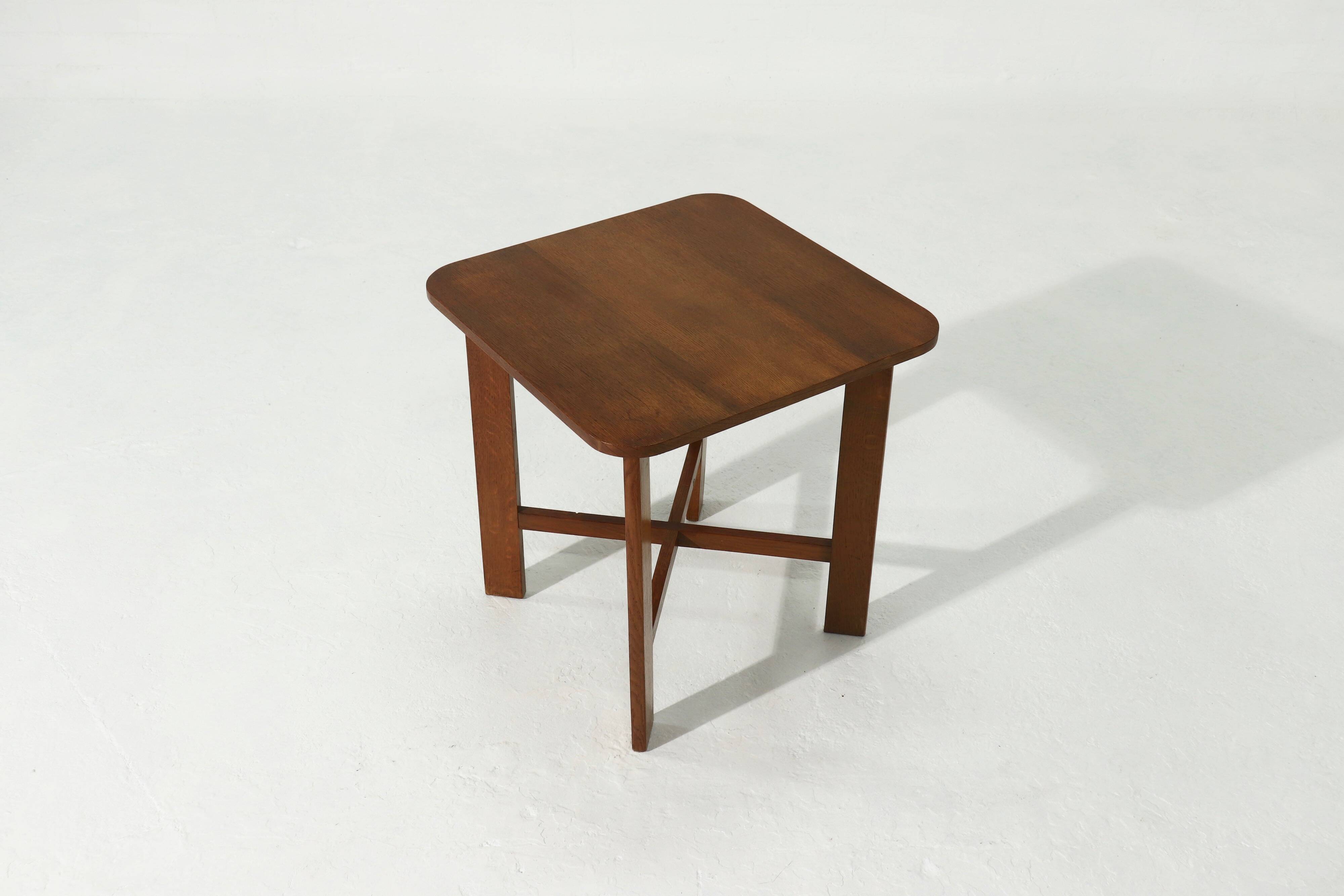 Modernist Amsterdam School Oak Side Table 1920s