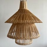 Rattan pendant lamp or light in the shape of an Asian lantern