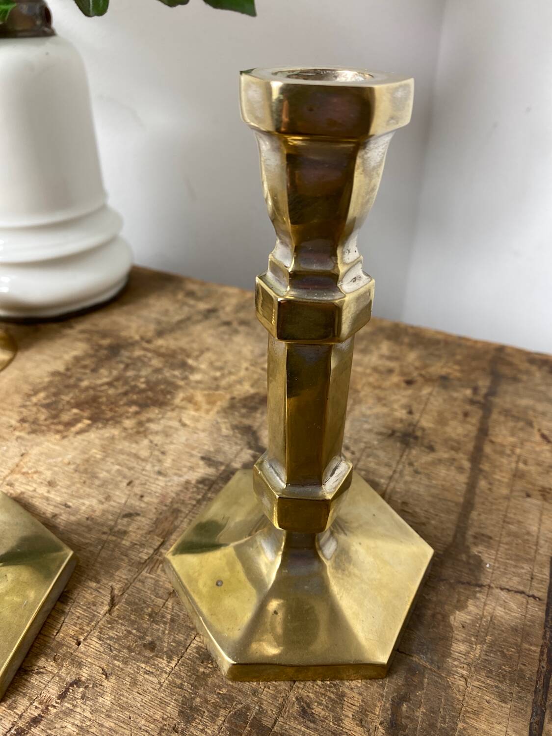 Pair of brass candlesticks
