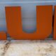 4 lettres industrielles des années 70 en aluminium
