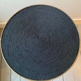 Vintage tripod pedestal table in gold metal