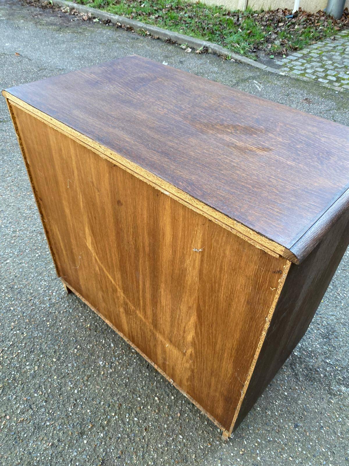 Vintage dark wood buffet with 2 doors, 80cm