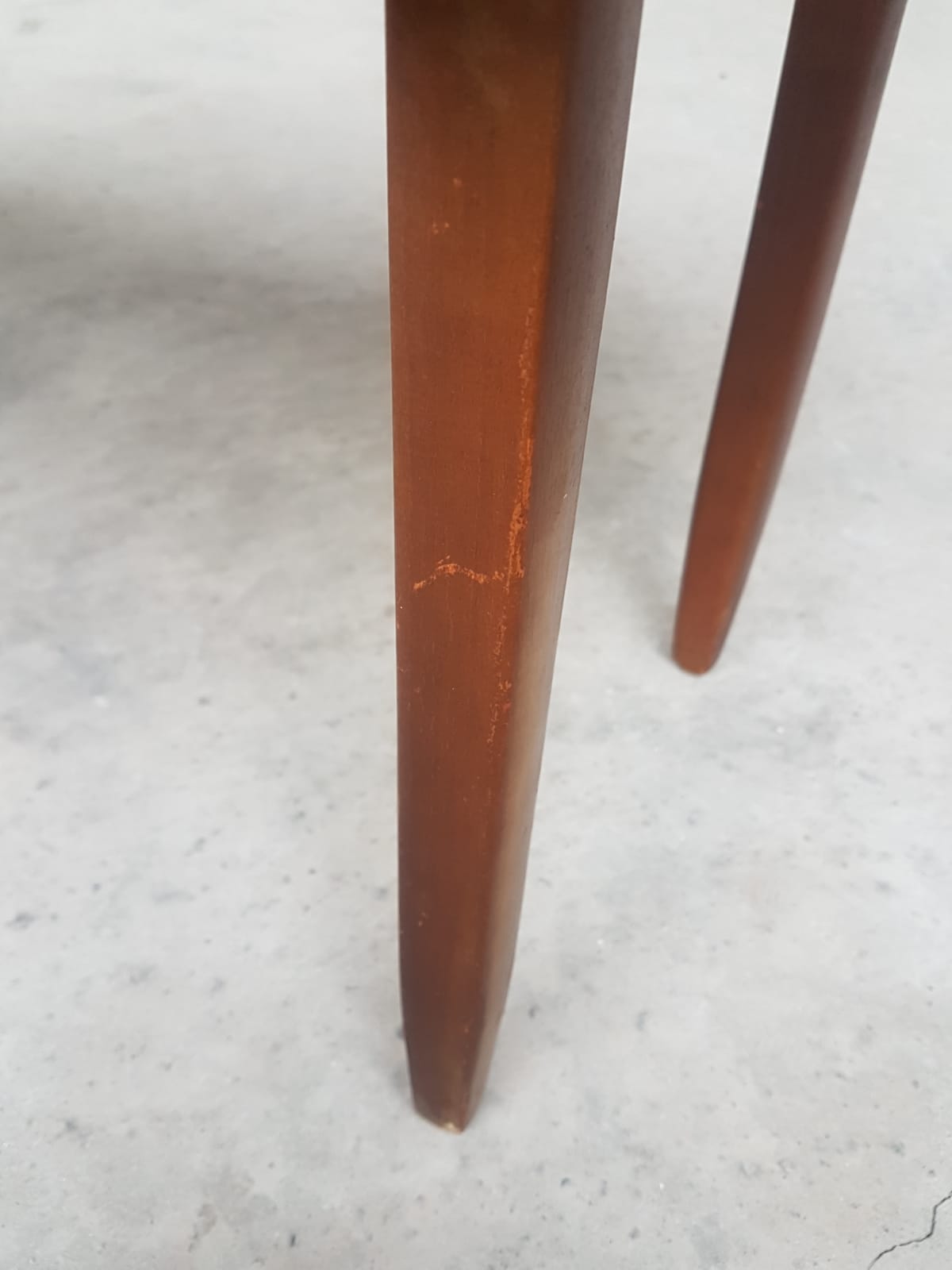 Vtg Mid Century Teak Vinyl Hallway Telephone Chair Table Bench Stool Danish 70s