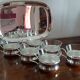 6-cup tea set and silver tray