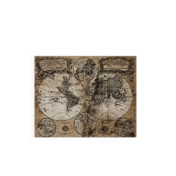 Tableau Mappemonde Ancienne - Grande toile vintage