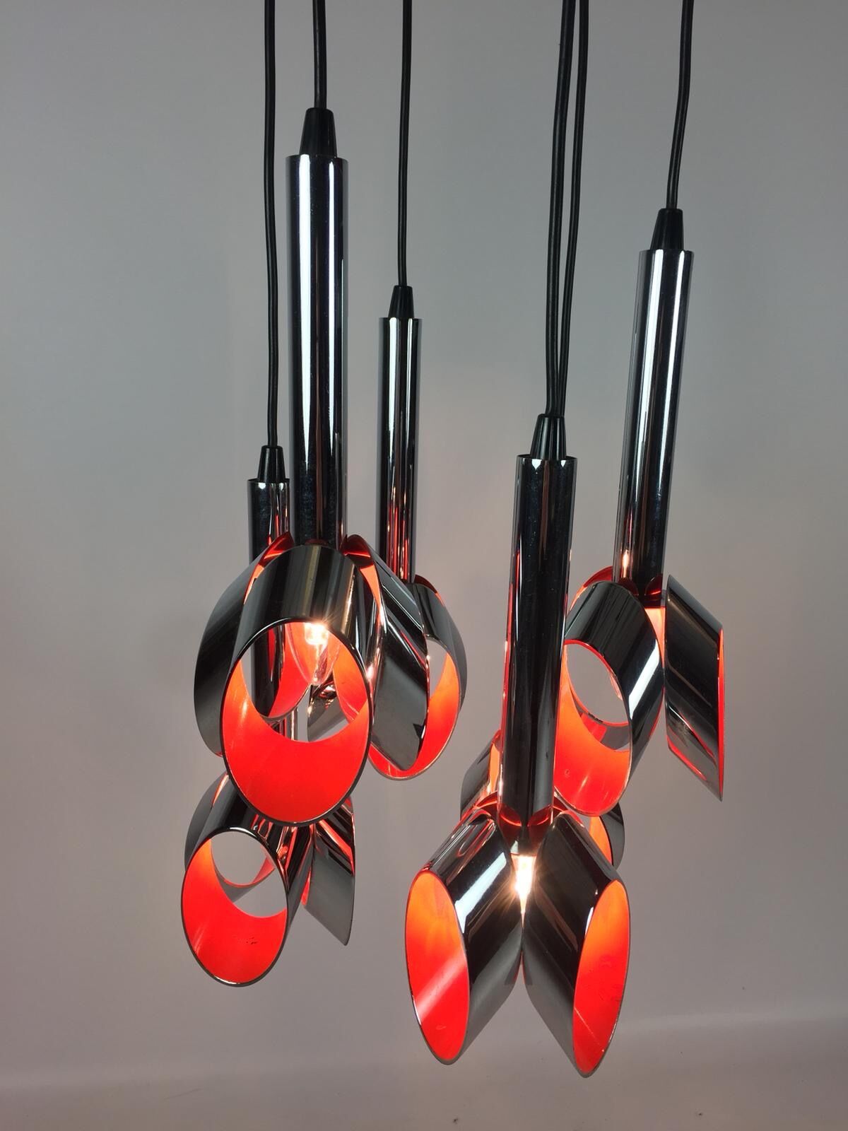 Chromed Metal Ceiling Lamp by RAAK, Amsterdam, 1960's