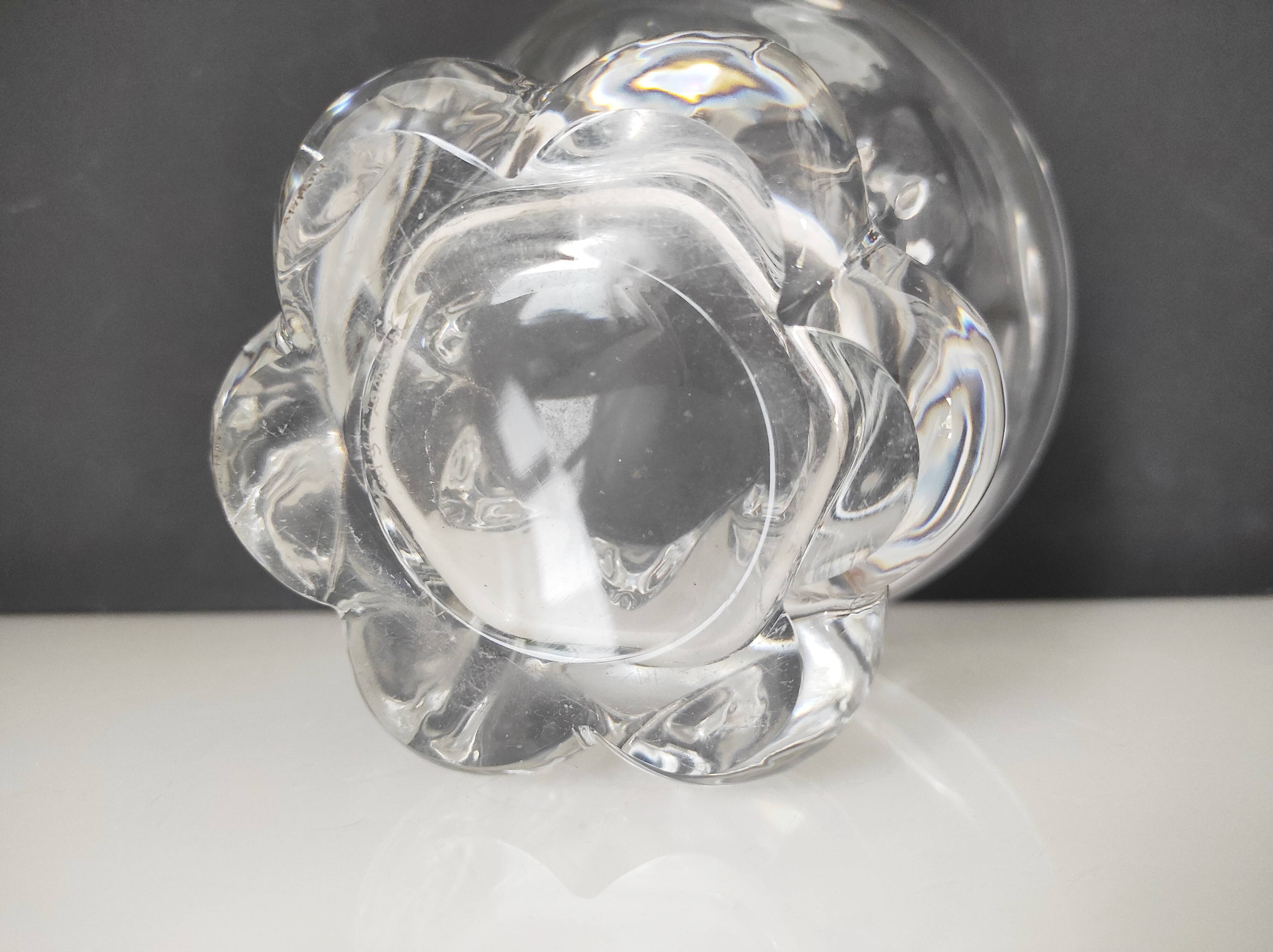 Val Saint Lambert crystal vase, signed