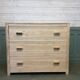 Exotic wood chest of drawers 1980 bronze handles